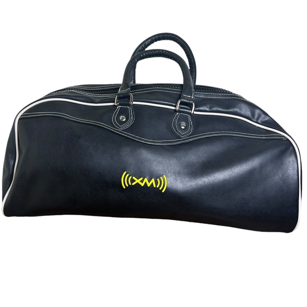 Black Leather Carry-On Duffle Bag